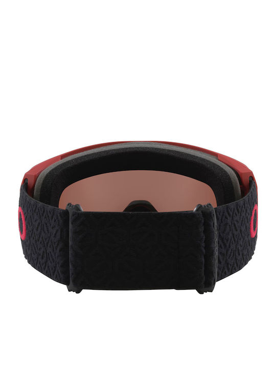 Oakley Line Miner L Masca de schi și snowboard Pentru adulți Roșu cu Lentilă în culoarea Roșu