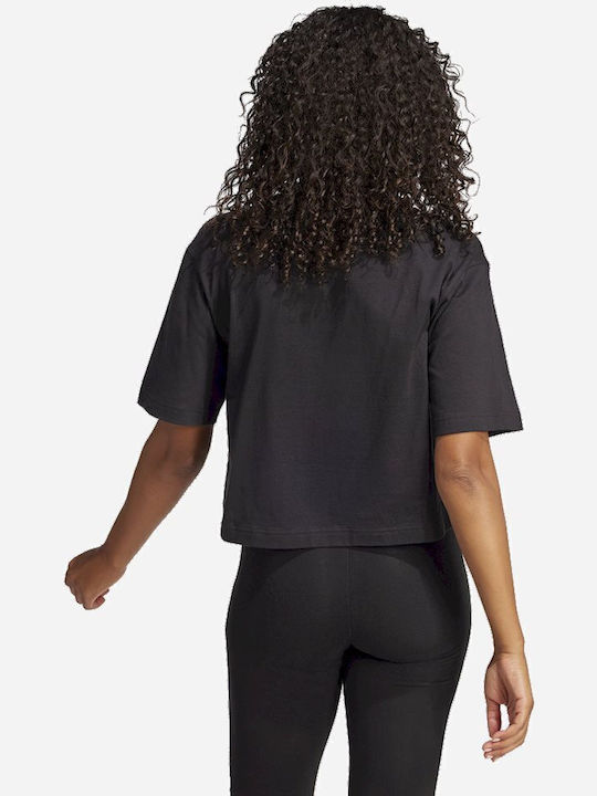 Essentials Big Logo Boyfriend Γυναικείο Αθλητικό Oversized T-shirt Μαύρο