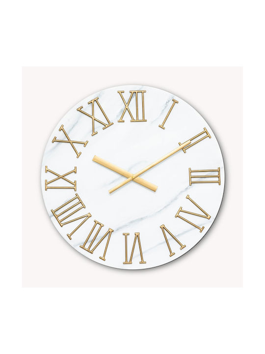 Leise Wanduhr Metallisch Weiß Ø56cm