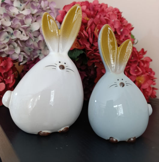 Set de Iepurași 2 Iepurași Ceramici Ecru Gri