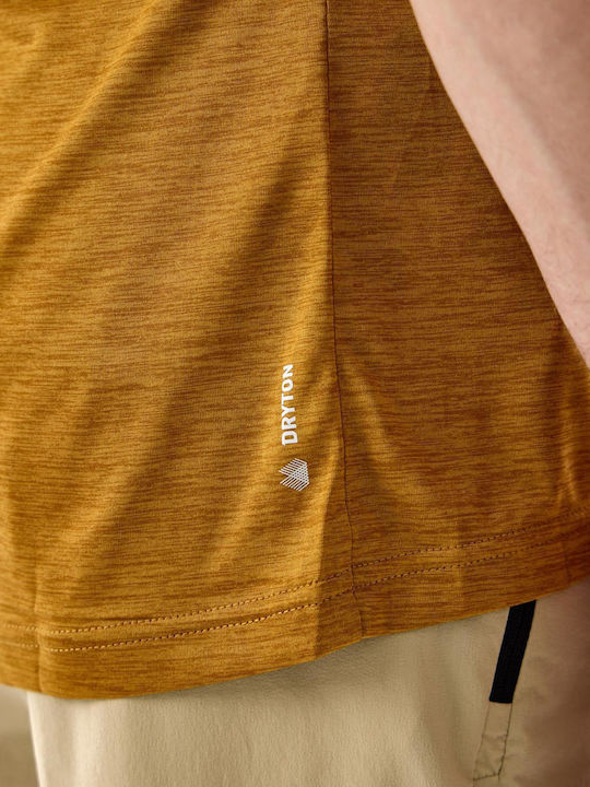 Puez Melange Αθλητικό T-shirt Golden Brown Melange