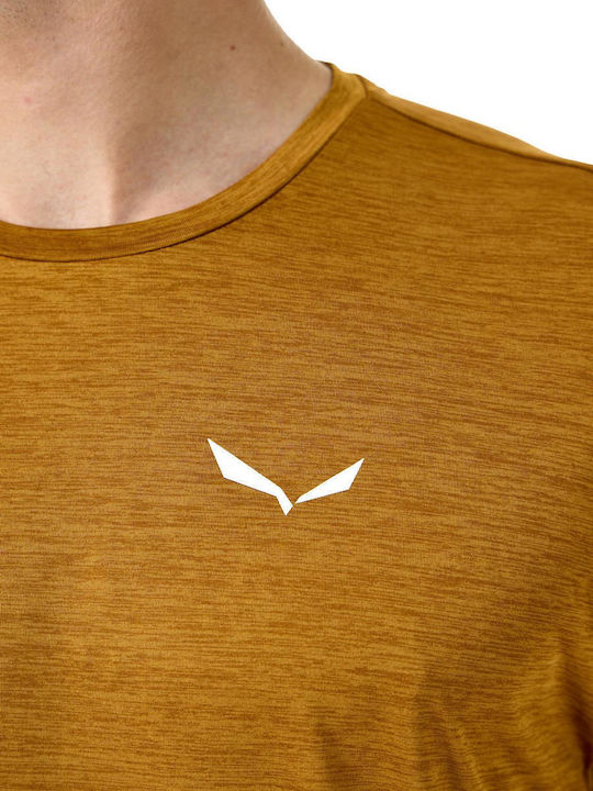Puez Melange Αθλητικό T-shirt Golden Brown Melange