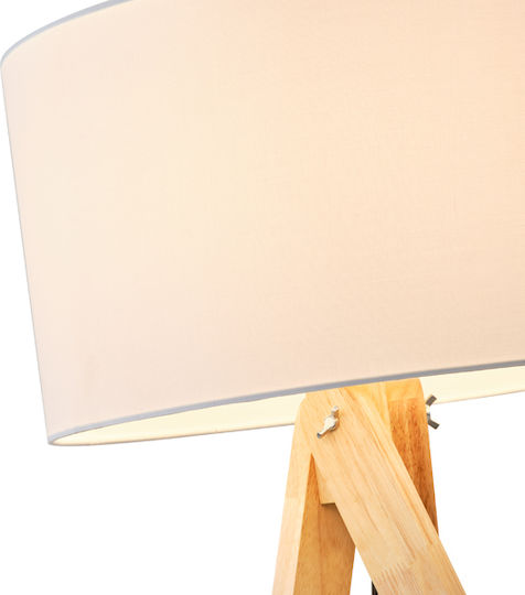 Eurolamp Madera Подова Лампа В145xД45см. с Цокъл за Крушка E27 Бял