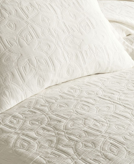 Şaheser Lucette Tagesdecken Übergröße Creme 240x260cm 3Stücke