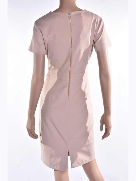 Summer Mini Dress Wrap Beige
