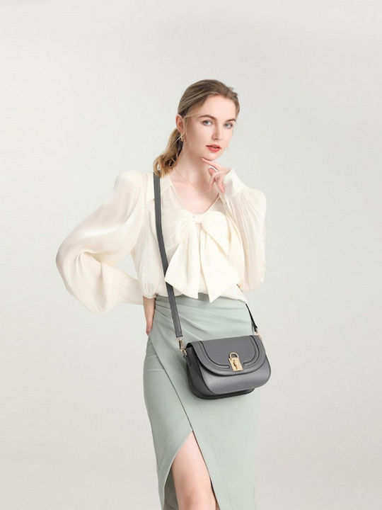 Leather Women's Bag Crossbody Gray
