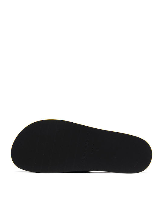 Leder Flache Sandalen für Damen in Schwarz Farbe