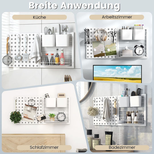 Costway Multifunctional Accessory Organization Board Clean Tidy Space 30.5 X 30.5 X 1.5 Cm White Jz10181