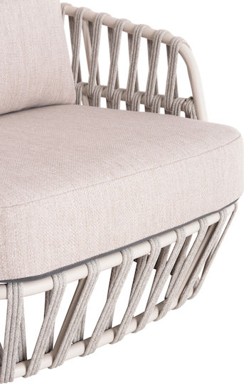 Outdoor Living Room Set Sabo 4 Pieces Beige with Pillows