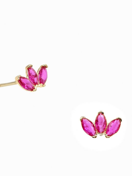 Polytimo Earrings made of Gold 14K with Stones