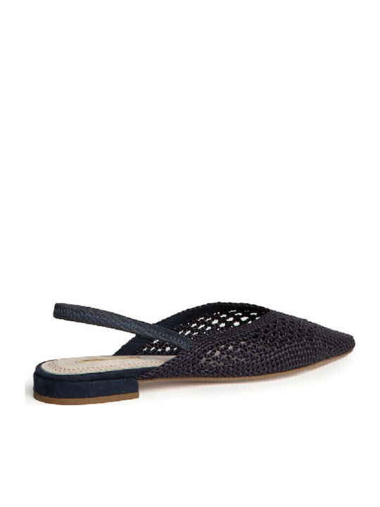 Damen Ballerinas mit Riemen in Blau Farbe