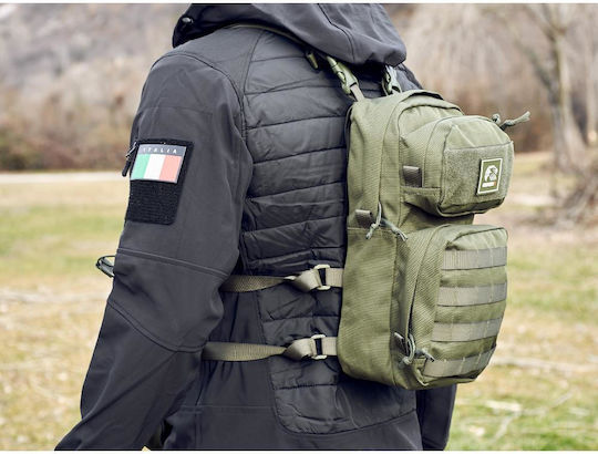 Outac Combo Mini Militärischer Rucksack Rucksack aus Cordura Schwarz 10Es