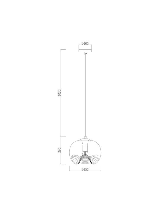 Agora Lighting Регулируема Висящо Осветително Тяло Cindy Топка с Цокъл E27 25x15x125см.