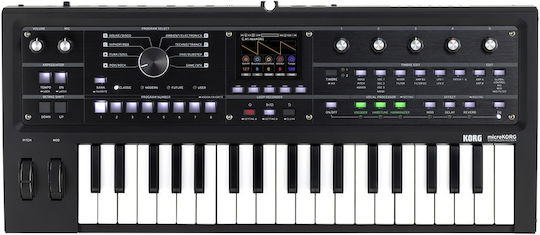 Korg Synthesizer MicroKORG2 με 37 Δυναμικά Πλήκτρα Μαύρο