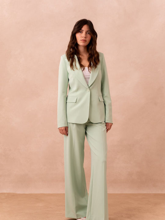 Attentif Women's Waisted Blazer Beige