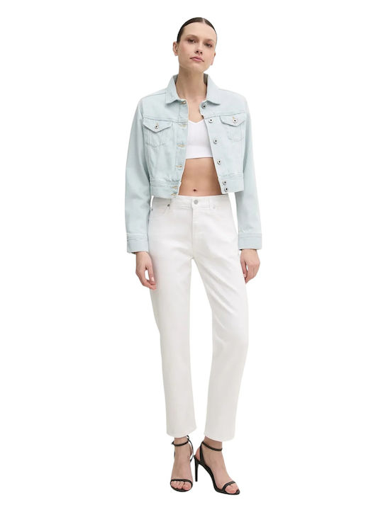 Zuschneiden Damen Jeansjacke Blue