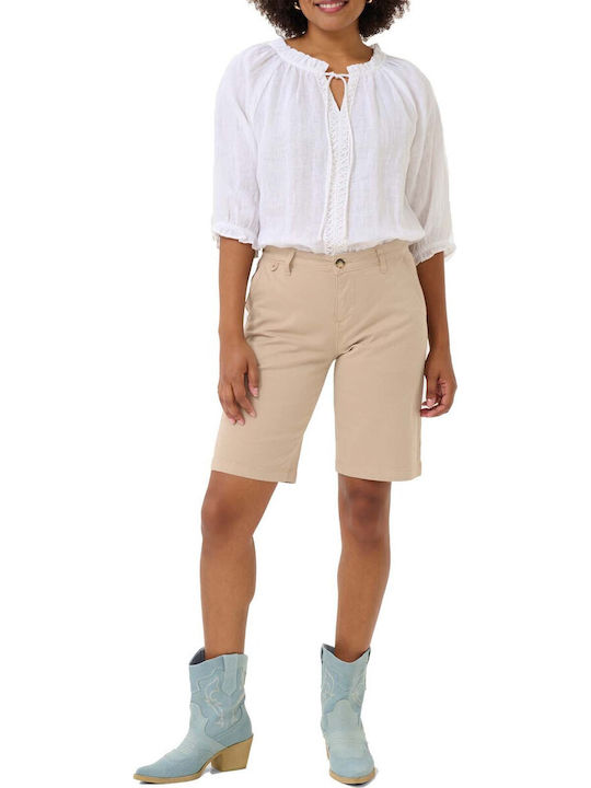 Cream Women's Beige Bermudas