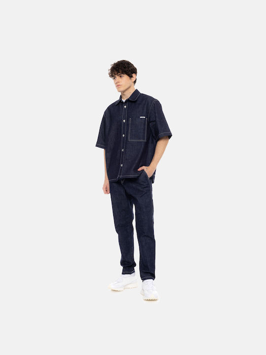 Ανδρικό Παντελόνι Τζιν Cropped Blue