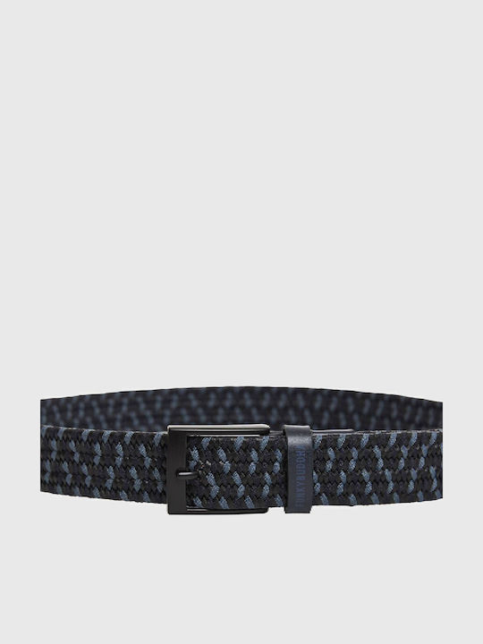 Elastic Men's Belt Knitted Navy Blue