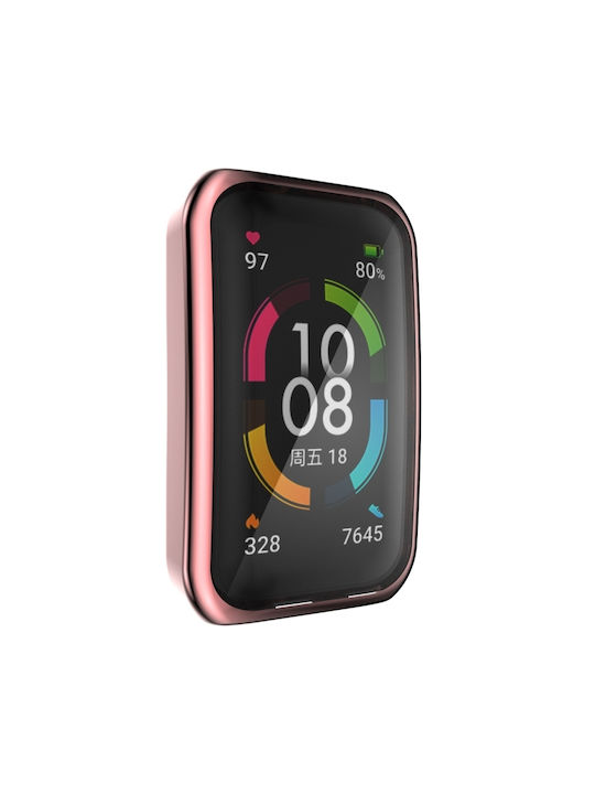 Huawei Θήκη Σιλικόνης σε Ροζ χρώμα για Huawei Band 6, 6 Pro, Honor Band 6.