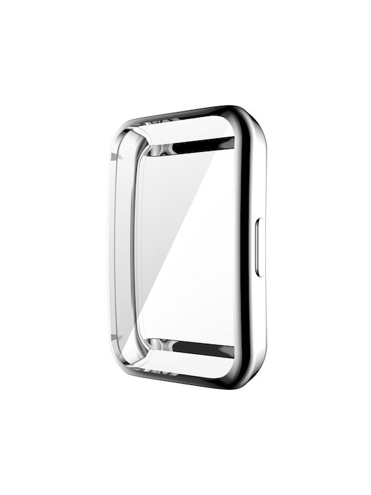 Huawei Silicone Case in Silver color for Huawei Band 6, 6 Pro, Honor Band 6.
