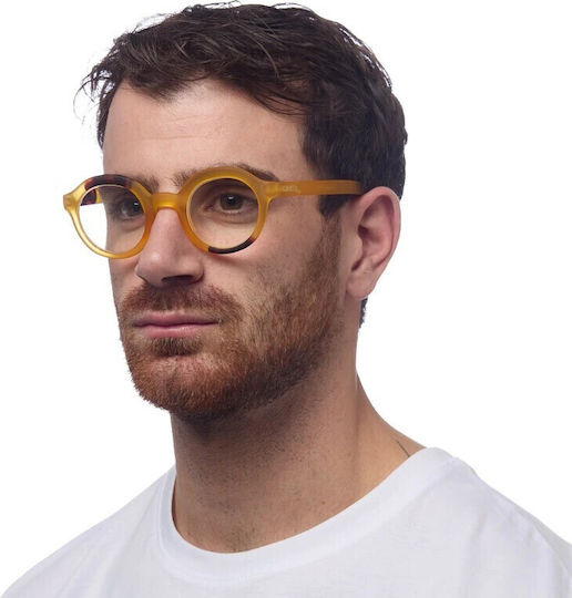 Okkia Lauro Round Reading Glasses +1.50 in Yellow Color