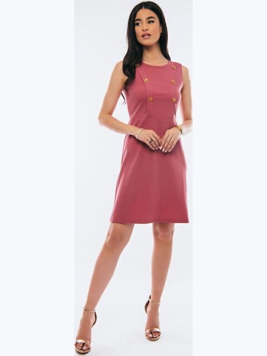 Καλοκαιρινό Σεμιζιέ Φόρεμα Αμάνικο Antique Pink