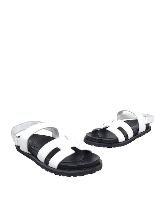 Sandale Casual Damă Flatforme Albe