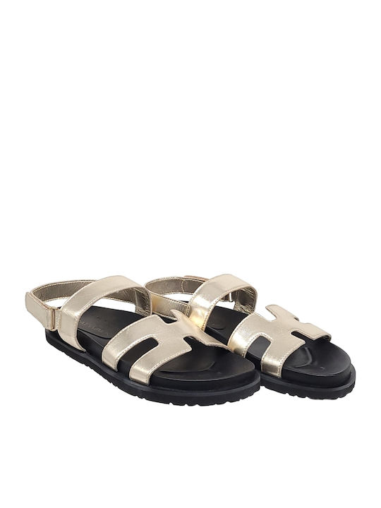Women's Flat Sandals Flatforms in Gold Color