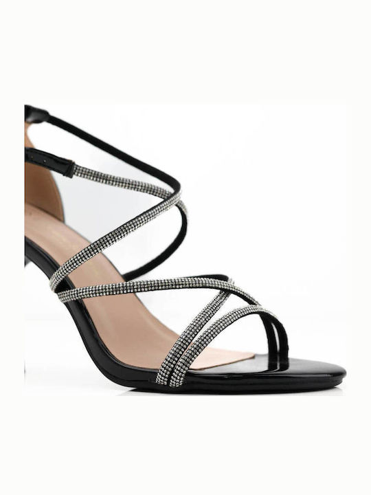 Μαύρα Πέδιλα Λεπτομέρειες Strass