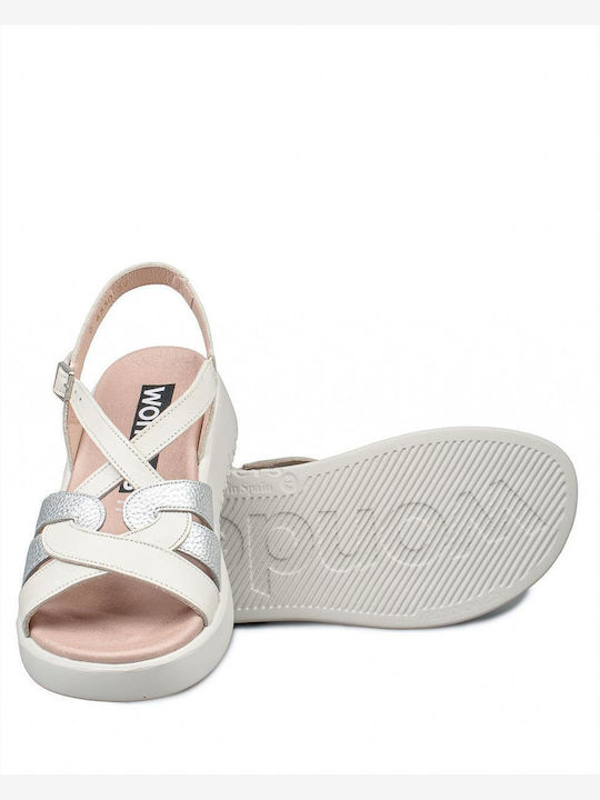 Women's Leather Platform Shoes Beige