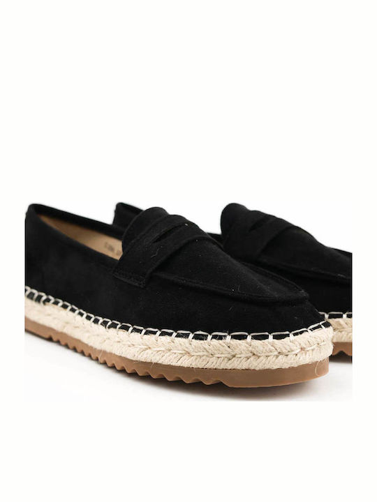 Black Loafers Espadrille Sole