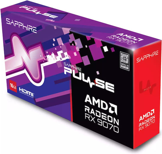 Sapphire Radeon RX 9070 16GB GDDR6 Pulse Κάρτα Γραφικών