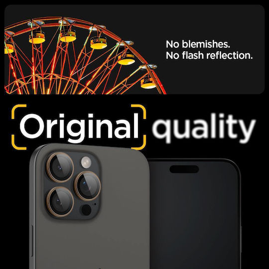 Spigen Optik Pro EZ Fit Camera Protector Tempered Glass Gold for iPhone 16 Pro / Pro Max / 17 Pro / Pro Max