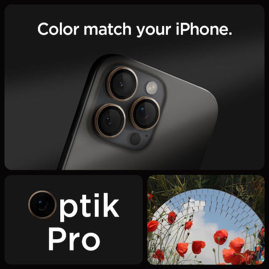 Spigen Optik Pro EZ Fit Camera Protector Tempered Glass Gold for iPhone 16 Pro / Pro Max / 17 Pro / Pro Max