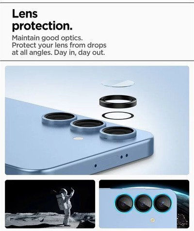 Spigen Optik Pro Προστασία Κάμερας Tempered Glass Μαύρο για το Samsung Galaxy S25+ Plus