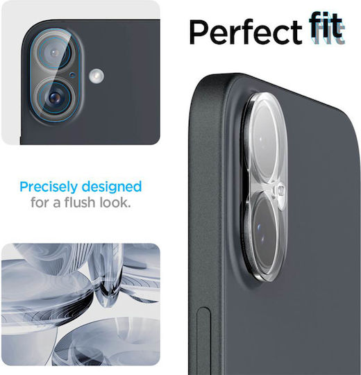 Spigen Glass tR Optik Προστασία Κάμερας Tempered Glass Διάφανο για το Apple iPhone 16, iPhone 16 Plus