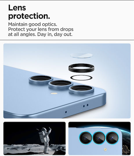 Spigen Optik Pro Protecție Cameră Tempered Glass Black pentru Samsung Galaxy S25