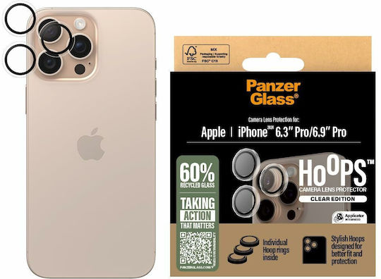 PanzerGlass Hoops Προστασία Κάμερας Tempered Glass Διάφανο για το iPhone 16 Pro, iPhone 16 Pro Max