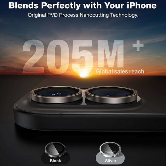 Torras Kameraschutz Gehärtetes Glas Gray für das iPhone 16 Pro