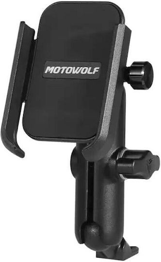 Motowolf Mount Phone Motorcycle with Adjustable Arm 3.5-6.5" for Mirror with USB Charging Port