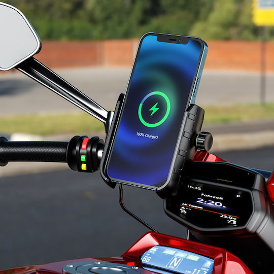 Kewig M9S Motorcycle Phone Mount with Adjustable Arm 3.5-7" for Steering Wheel