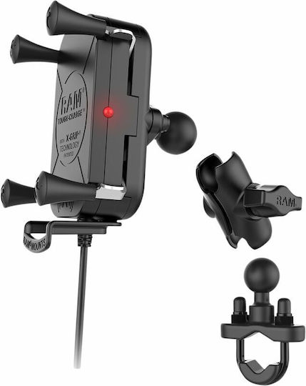 RAM Mount Tough Charge Mount Phone Motorcycle with Waterproof Case for Steering Wheel