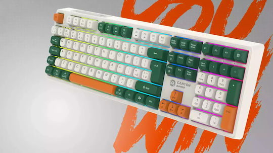 Canyon GKW-11 Drahtlos Gaming Mechanische Tastatur mit Benutzerdefiniert Braun Schaltern und RGB-Beleuchtung (Englisch US)