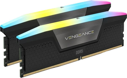 Corsair Vengeance RGB 48GB DDR5 RAM cu 2 module (2x24GB) și Viteză 6400 pentru Desktop