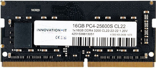 Innovation IT DDR4 με Module 1x16GB και Ταχύτητα 3200 για Laptop