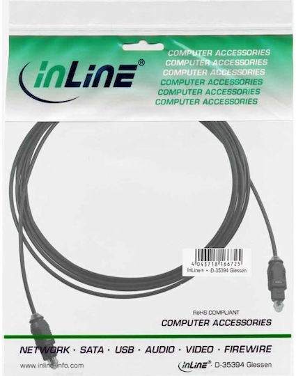 InLine Optical Audio Cable TOS male - TOS male Μαύρο 0.5m (89926)