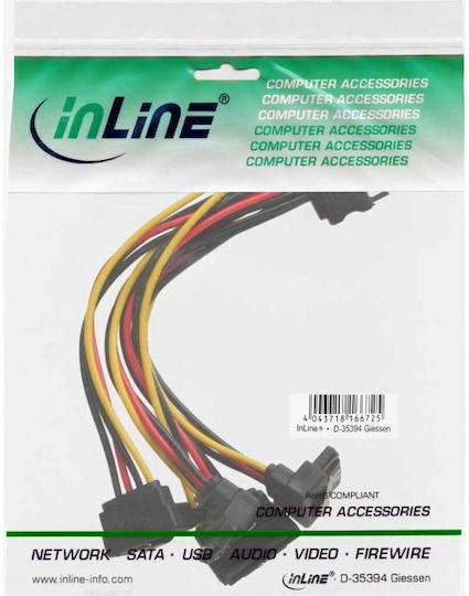 Inline Sata Stromkabel 4x Sata Verbunden Winkel Snaps Bei 0,15m Enden 29683v