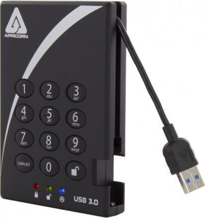 Apricorn Aegis Padl USB 3.1 Външен HDD 1TB 2.5" Черен