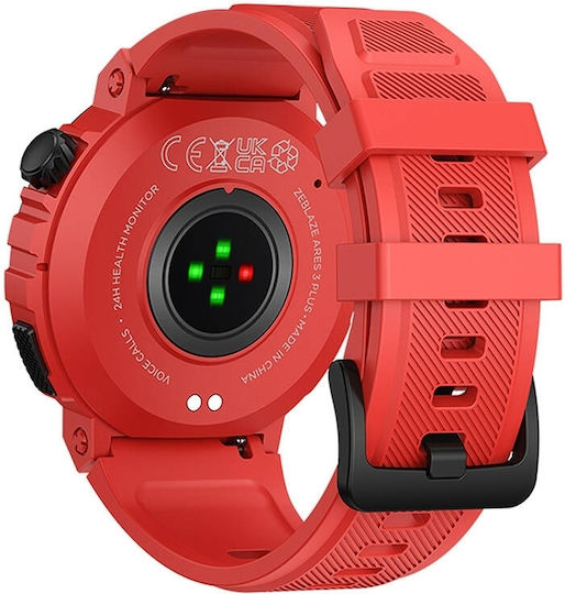 Zeblaze Ares 3 Plus 46mm Smartwatch with Heart Rate Monitor (Red)